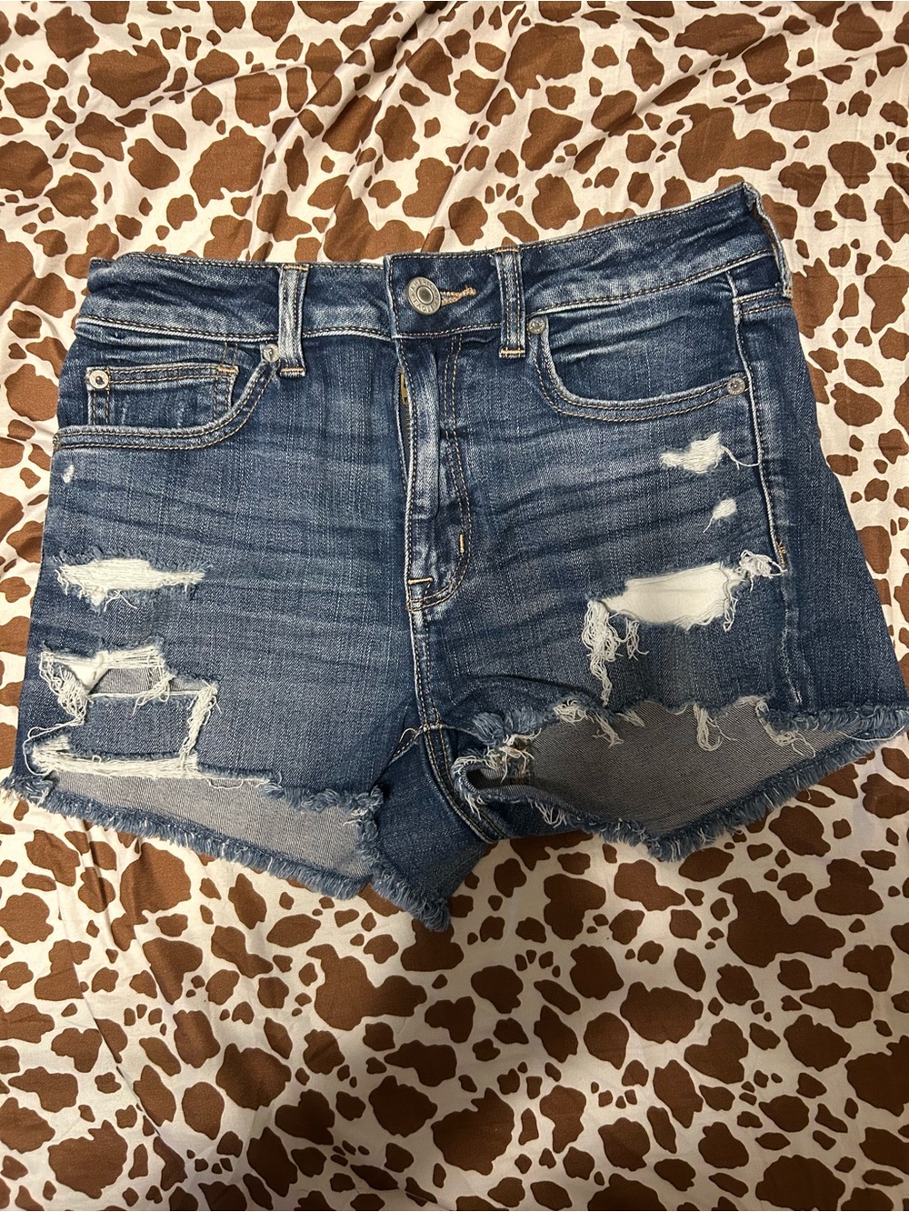 American Eagle Outfitters Distressed Blue Denim Cutoff Shorts